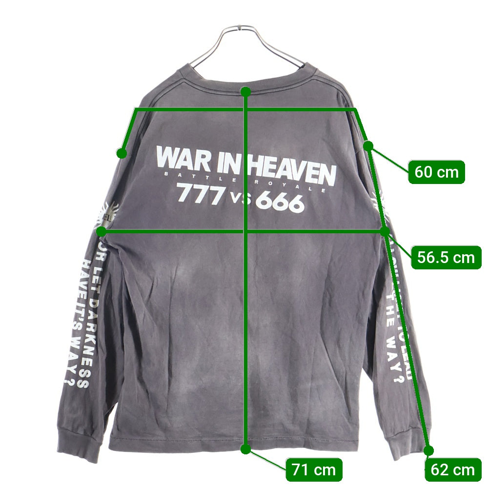 SAINT MICHAEL(セントマイケル) 21AW EYES WIH L/S TEE アイズプリント クルーネック 長袖Tシャツ カットソー ブラウン SM-A21-0000-024