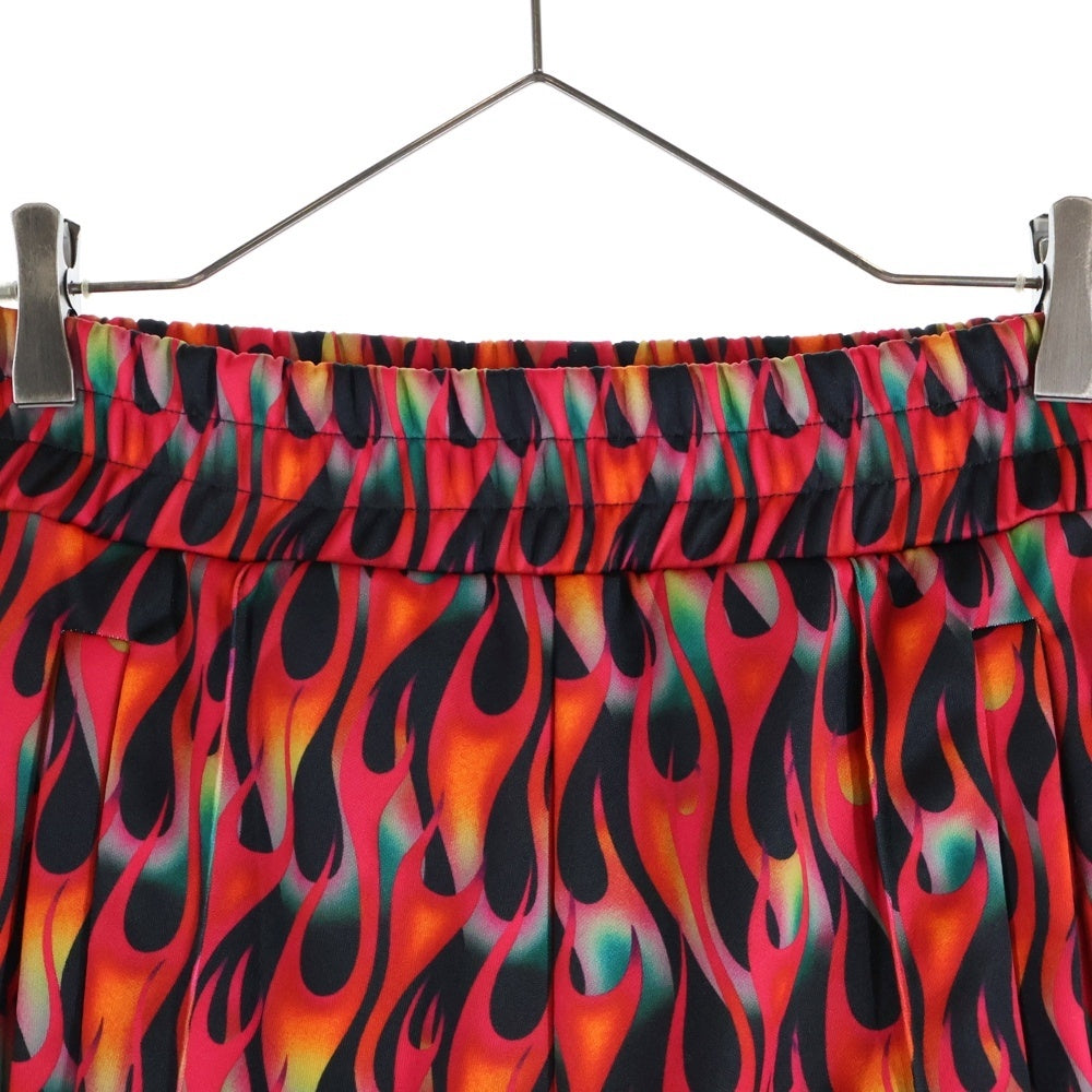 Palm Angels(パームエンジェルス) バーニングフレア柄 サイドライン トラックパンツ レッド PMCA007S20384046