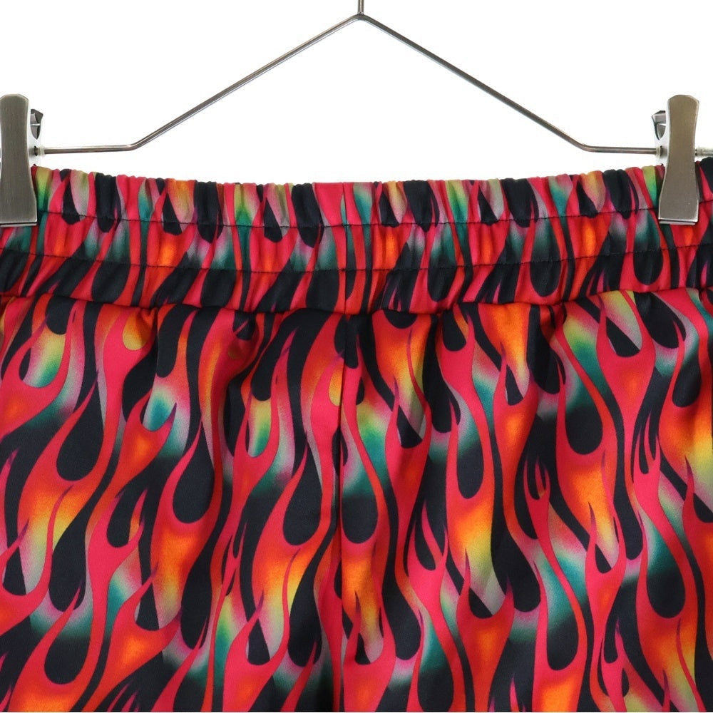 Palm Angels(パームエンジェルス) バーニングフレア柄 サイドライン トラックパンツ レッド PMCA007S20384046