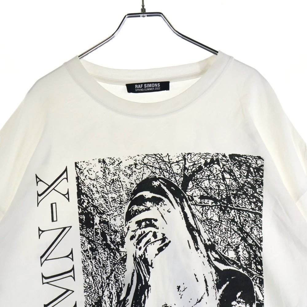 RAF SIMONS(ラフシモンズ) 22SS SOLEMN-X 両面プリント オーバーサイズ クルーネック 半袖Tシャツ カットソー ホワイト 221-M130