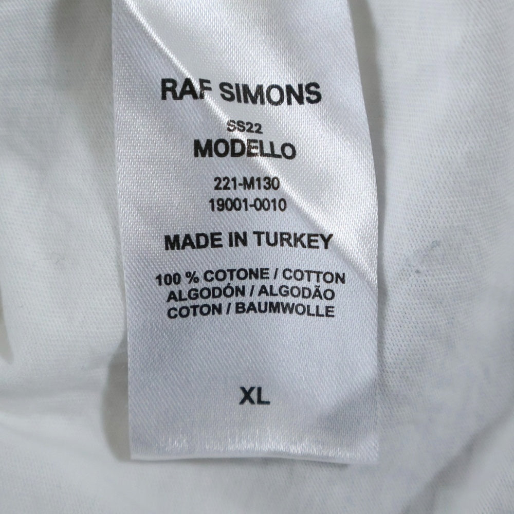 RAF SIMONS(ラフシモンズ) 22SS SOLEMN-X 両面プリント オーバーサイズ クルーネック 半袖Tシャツ カットソー ホワイト 221-M130