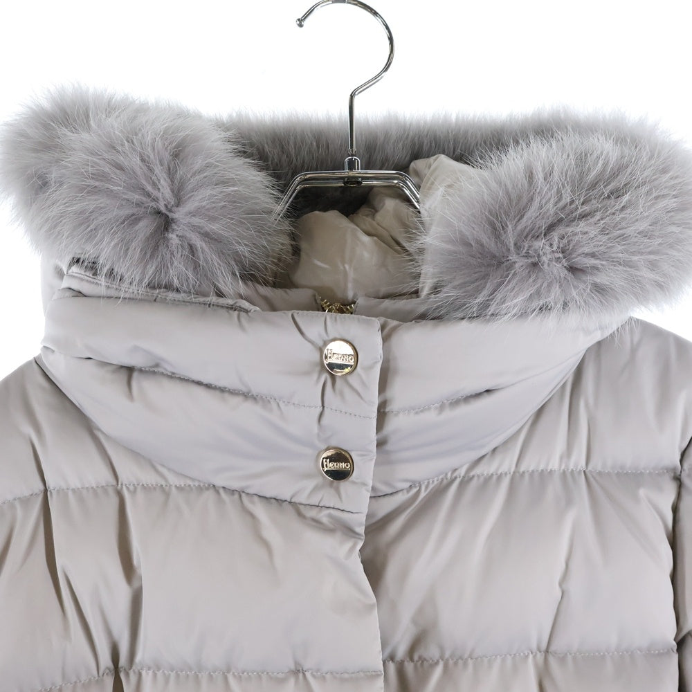 HERNO(ヘルノ) フーデッドジップアップロングダウンコート レディース グレー PI0987D-12170-9408