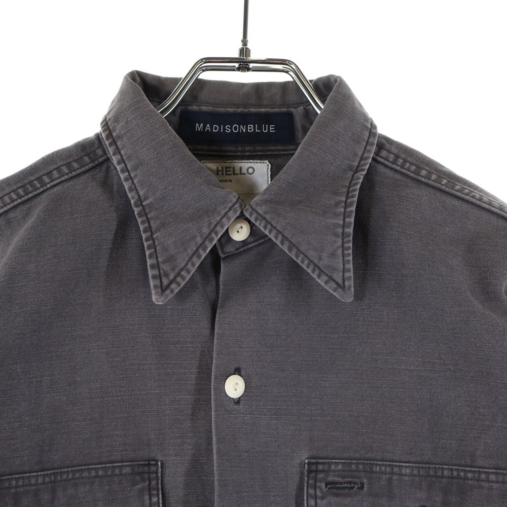 MADISONBLUE(マディソンブルー) HAMPTON BACK SATIN SHIRT ハンプトン バック サテン ワークシャツ チャコールグレー MB999-5711