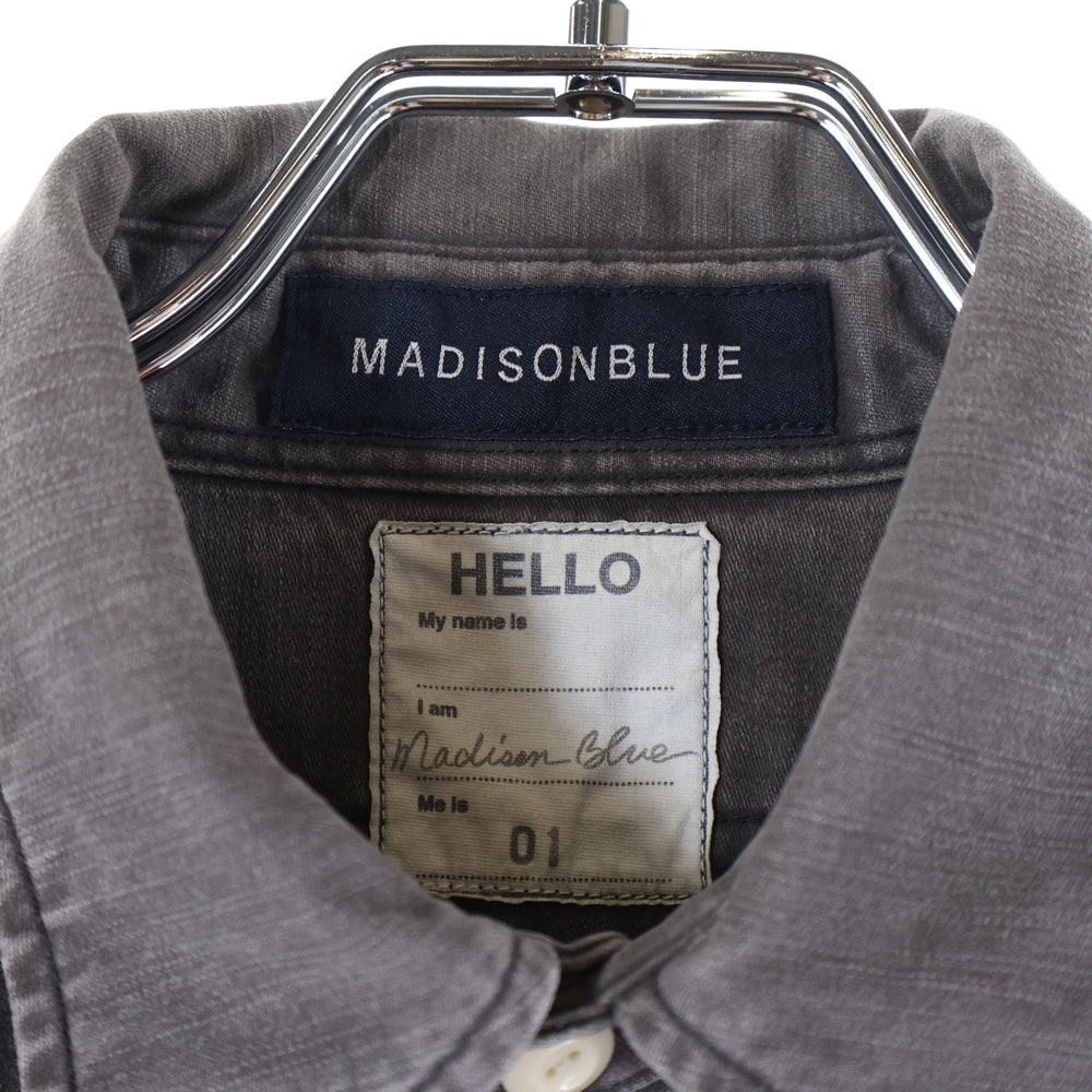 MADISONBLUE(マディソンブルー) HAMPTON BACK SATIN SHIRT ハンプトン バック サテン ワークシャツ チャコールグレー MB999-5711