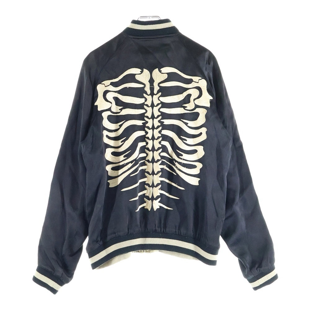 Back Street Crawler(バック ストリート クローラー) SKULL SOUVENIR JACKET REVERSIBLE スカル スーベニア リバーシブル ジップアップジャケット スカジャン ブラック/ホワイト 52133301