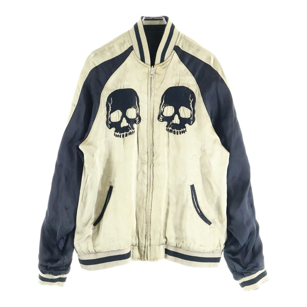Back Street Crawler(バック ストリート クローラー) SKULL SOUVENIR JACKET REVERSIBLE スカル スーベニア リバーシブル ジップアップジャケット スカジャン ブラック/ホワイト 52133301