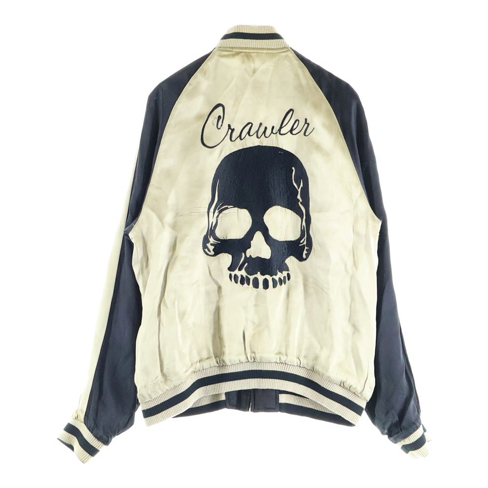 Back Street Crawler(バック ストリート クローラー) SKULL SOUVENIR JACKET REVERSIBLE スカル スーベニア リバーシブル ジップアップジャケット スカジャン ブラック/ホワイト 52133301