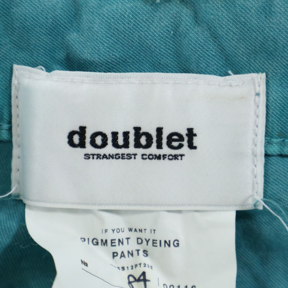 doublet(ダブレット) 23SS PIGMENT DYEING PANTS ピグメントダイイング パンツ ブルー 23SS12PT222