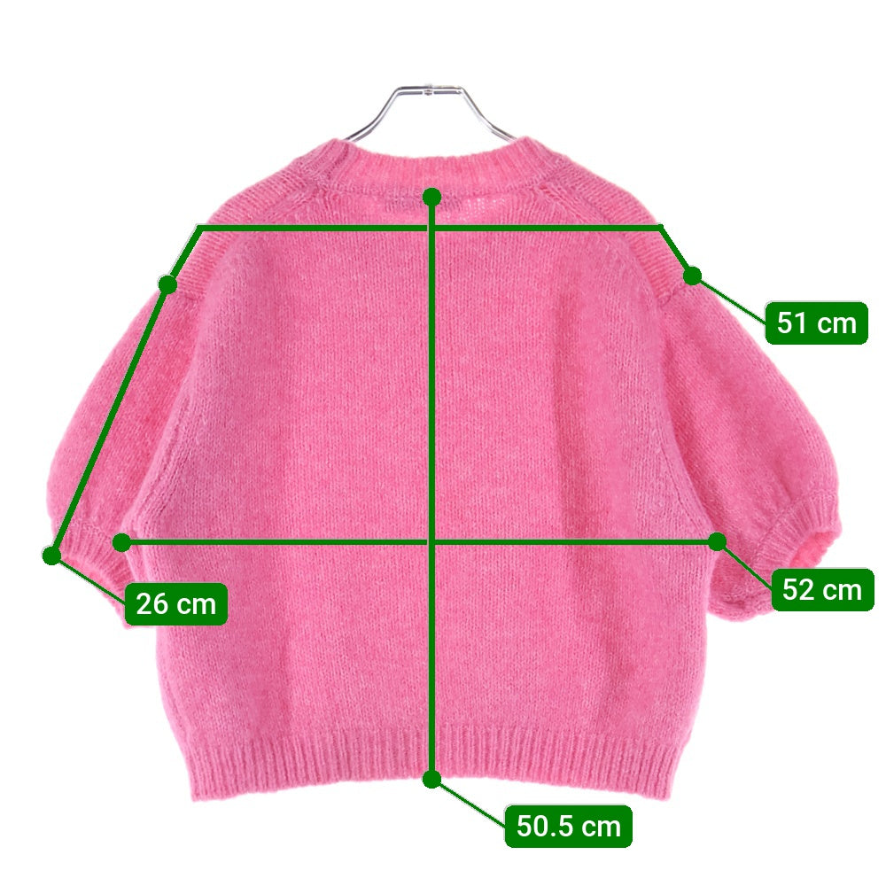 ZARA(ザラ) ポリエステルアクリルニット 半袖ニット セーター ピンク レディース 9598/144/620