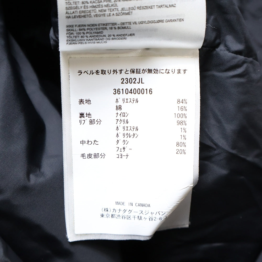 CANADA GOOSE(カナダグース) MACKENZIE PARKA マッケンジ パーカー ファーフーデッド ダウンジャケット コート レディース ブラック 2302JL