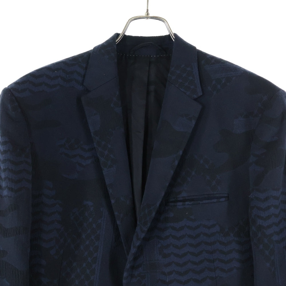 Neil Barrett(ニール バレット) 総柄 コットンテーラードジャケット ネイビー/ブラック BGI177 A060