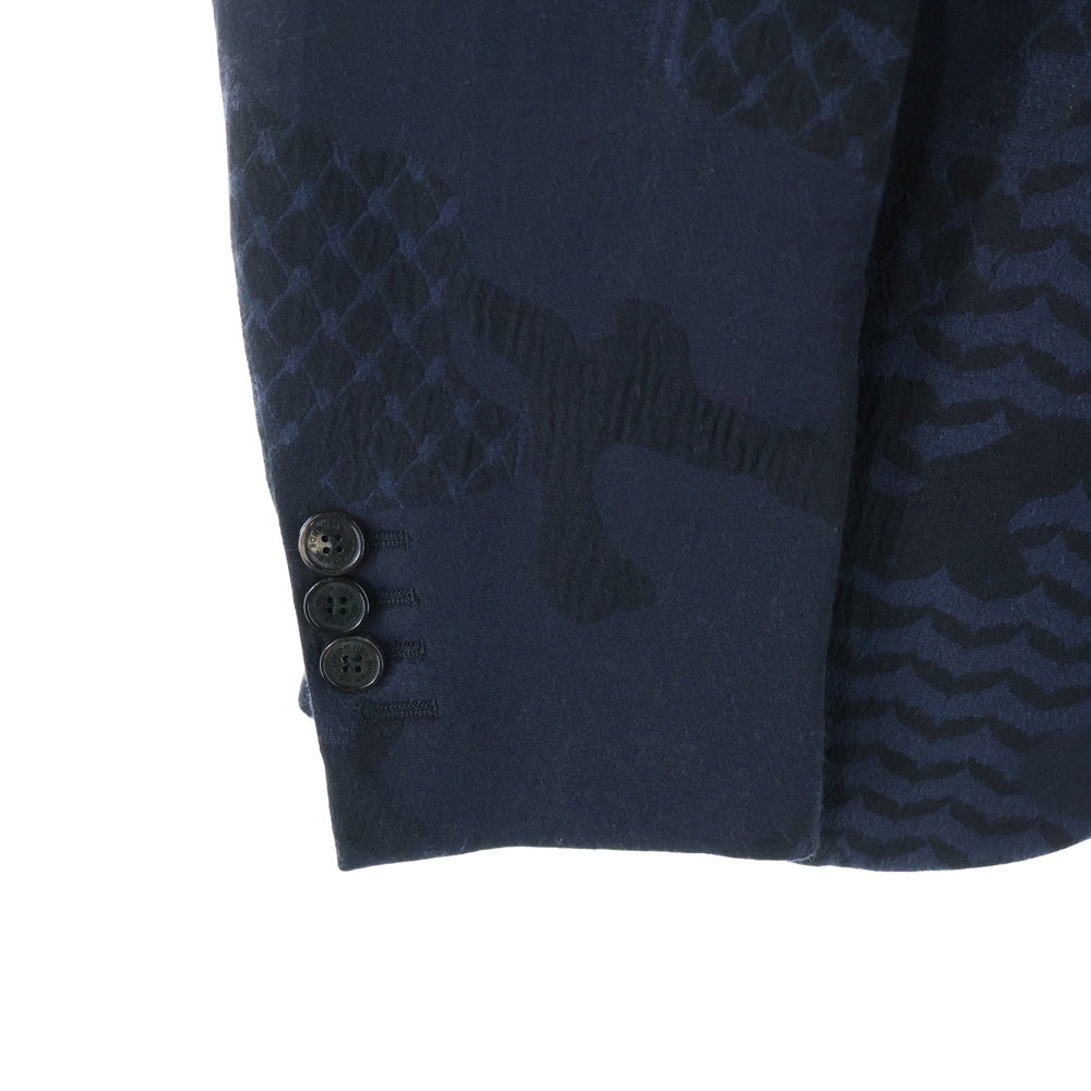 Neil Barrett(ニール バレット) 総柄 コットンテーラードジャケット ネイビー/ブラック BGI177 A060