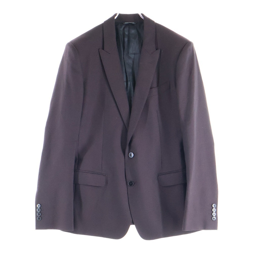 DOLCE & GABBANA(ドルチェアンドガッバーナ) コットン セットアップスーツ ナローラペル シングルテーラードジャケット テーパードスラックスパンツ ブラウン