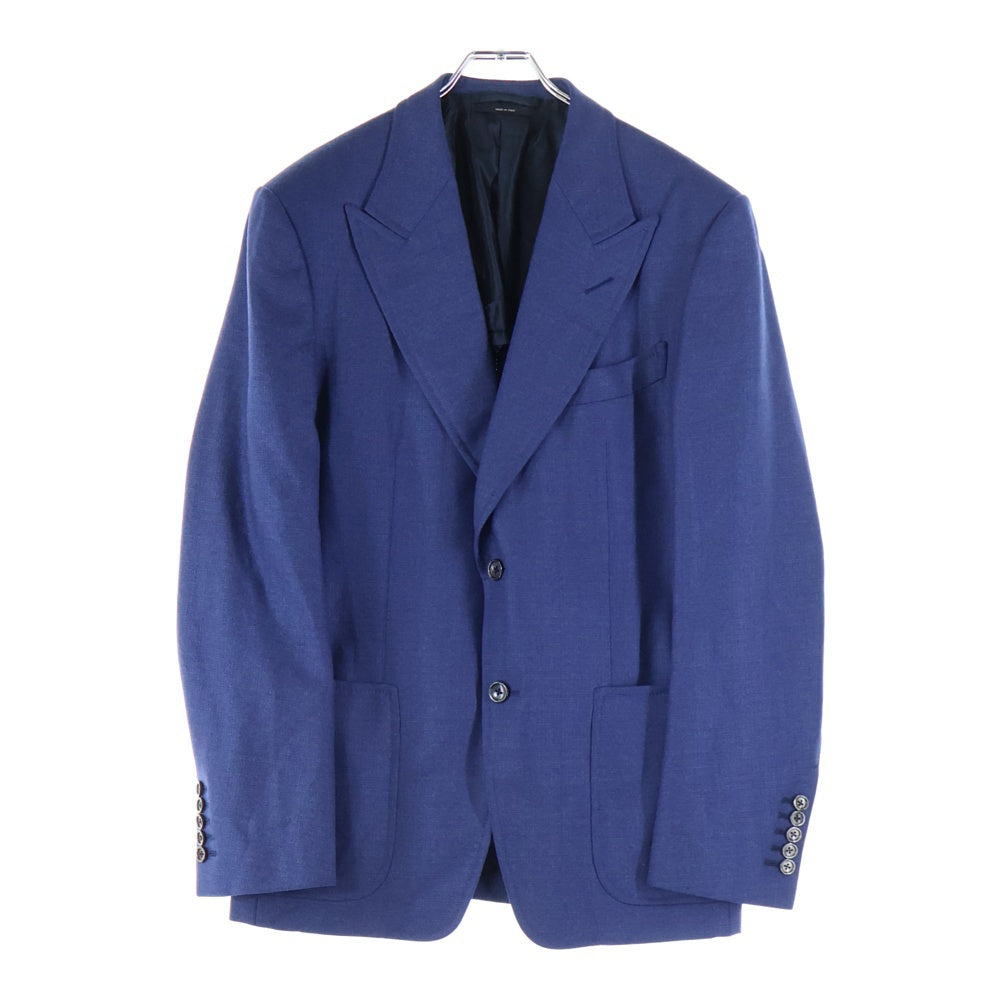 TOM FORD(トムフォード) シルク混 シングルウールテーラードジャケット ブルー 15DD40