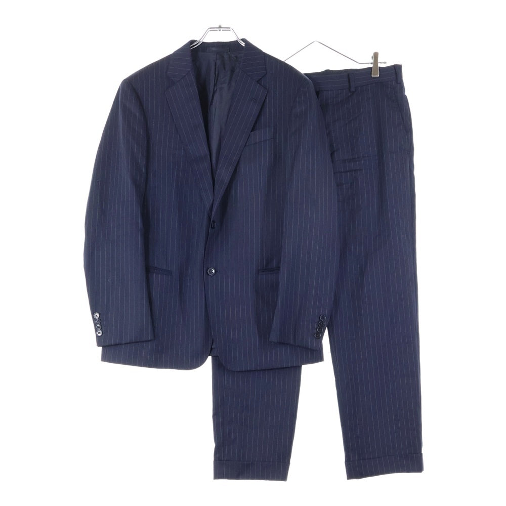 ARMANI COLLEZIONI(アルマーニ コレツィオーニ) ストライプ セットアップスーツ シングルテーラードジャケット スラックスパンツ ネイビー