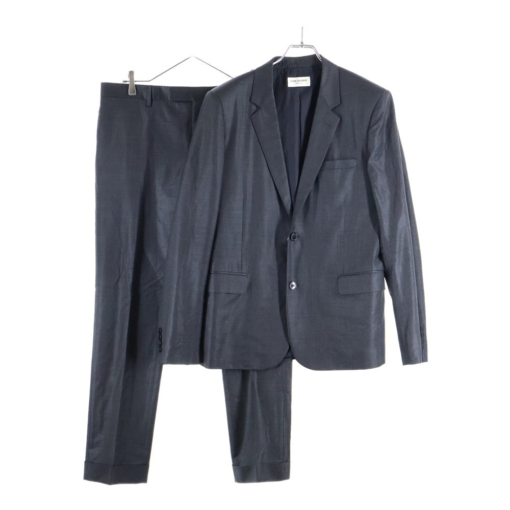 SAINT LAURENT PARIS(サンローランパリ) ウール セットアップスーツ シングルテーラードジャケット テーパードスラックスパンツ ブラック 342060 YM10S