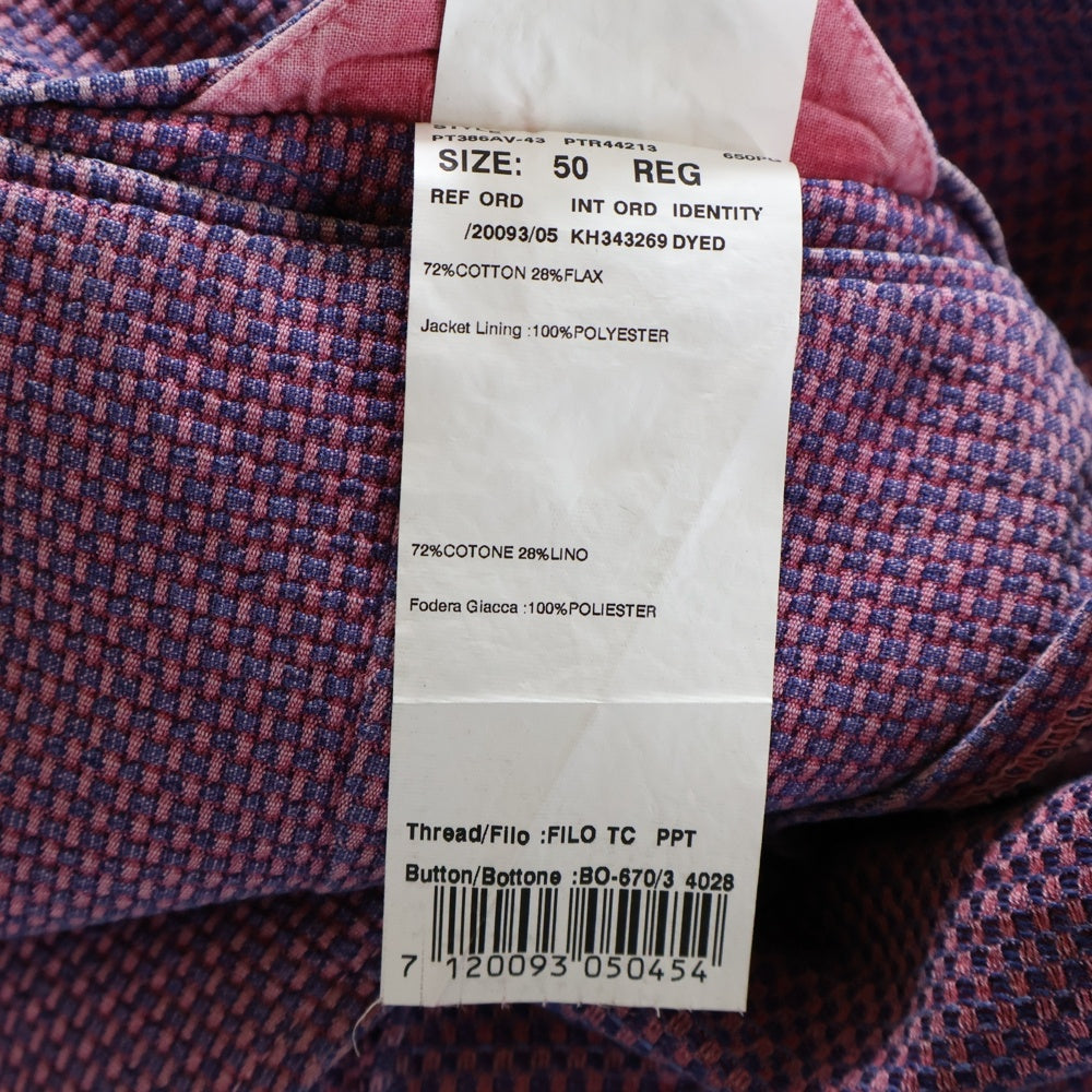 LARDINI(ラルディーニ) コットン 3ポケット シングルテーラードジャケット ピンク PT386AV-43