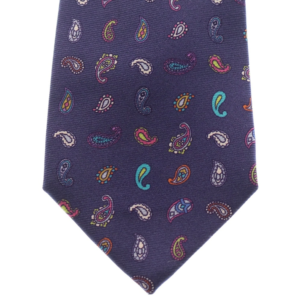 ETRO(エトロ) 総柄 勾玉模様 シルク ネクタイ パープル レディース