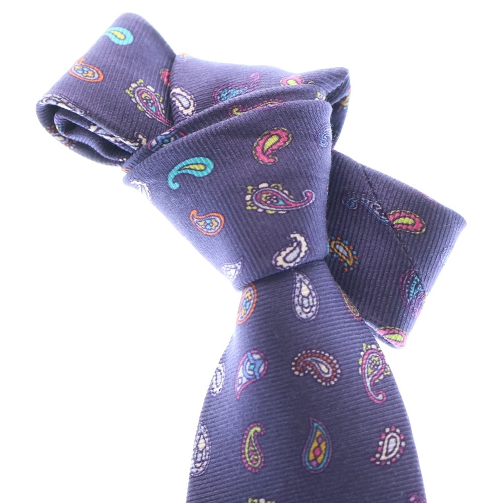 ETRO(エトロ) 総柄 勾玉模様 シルク ネクタイ パープル レディース