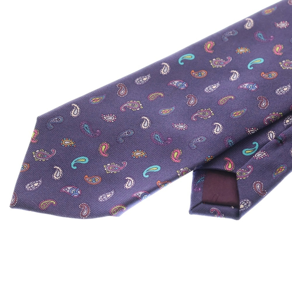ETRO(エトロ) 総柄 勾玉模様 シルク ネクタイ パープル レディース