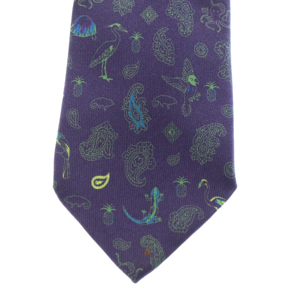 ETRO(エトロ) 総柄 シルク ネクタイ パープル