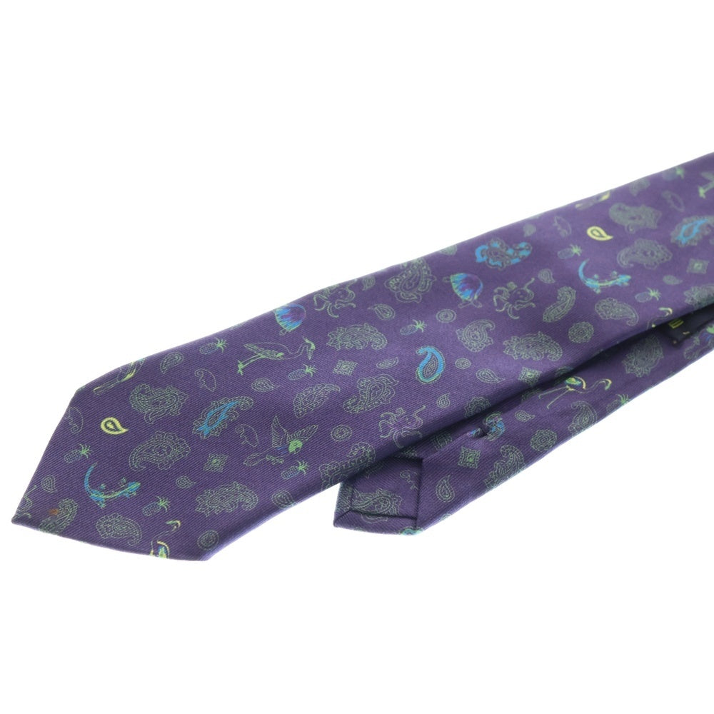 ETRO(エトロ) 総柄 シルク ネクタイ パープル