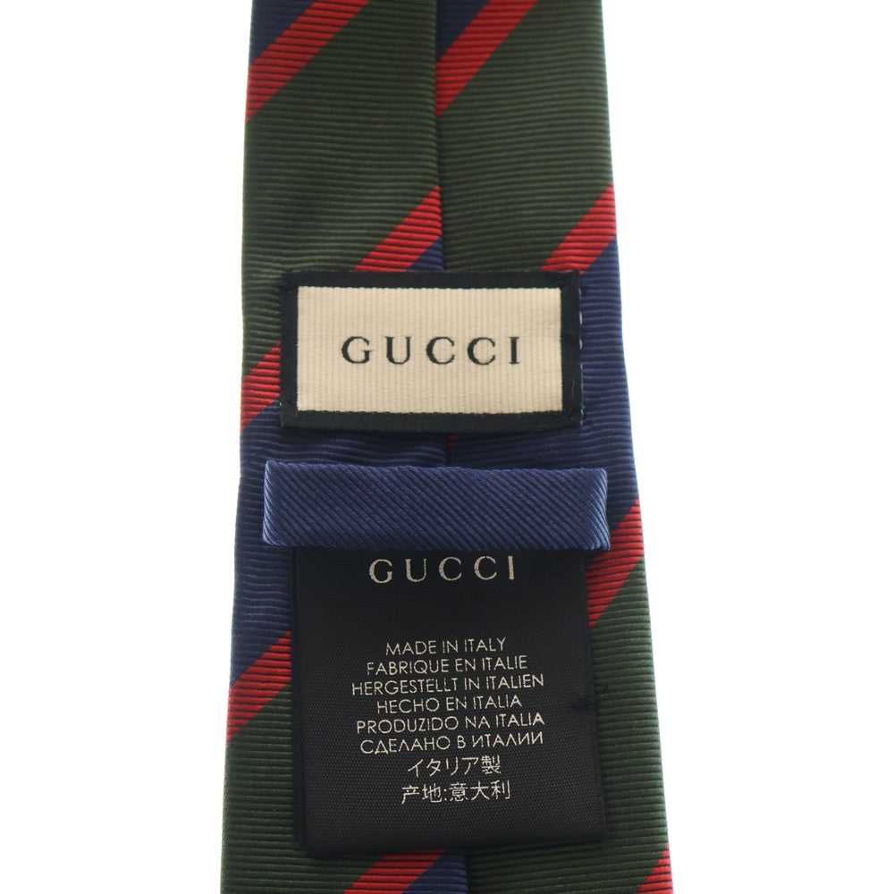 GUCCI(グッチ) 総柄 シルク ネクタイ グリーン/ネイビー/レッド