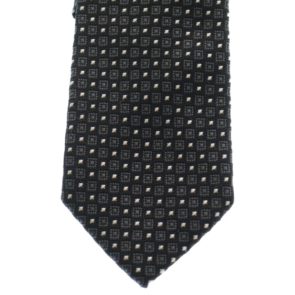 DOLCE & GABBANA(ドルチェアンドガッバーナ) 総柄 シルク ネクタイ ブラック