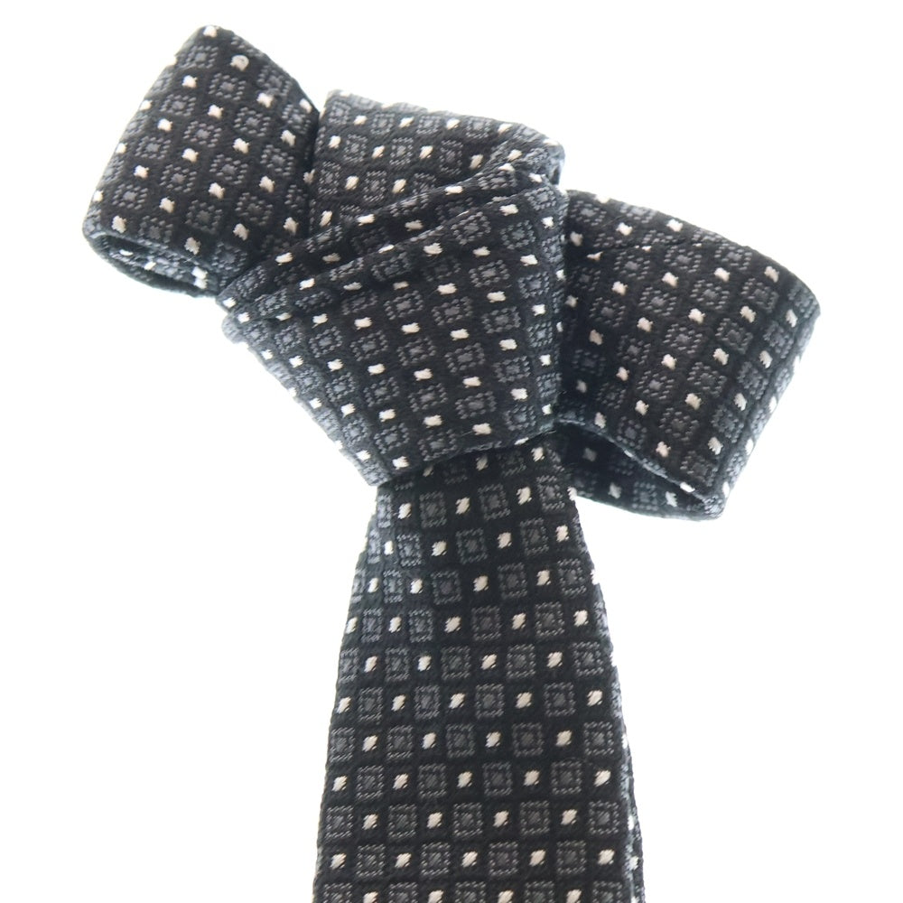 DOLCE & GABBANA(ドルチェアンドガッバーナ) 総柄 シルク ネクタイ ブラック