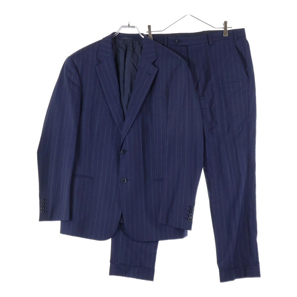 ARMANI COLLEZIONI(アルマーニ コレツィオーニ) ストライプ セットアップスーツ シングルテーラードジャケット スラックスパンツ ネイビー