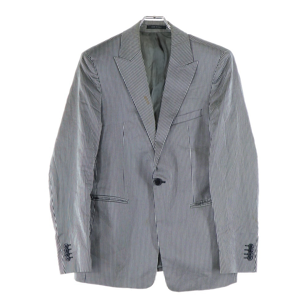 EMPORIO ARMANI(エンポリオアルマーニ) ストライプ シングルテーラードジャケット ブラック/ホワイト