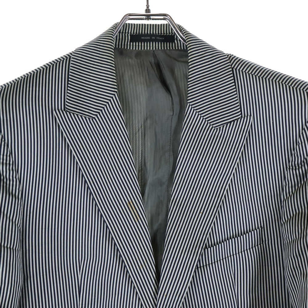 EMPORIO ARMANI(エンポリオアルマーニ) ストライプ シングルテーラードジャケット ブラック/ホワイト