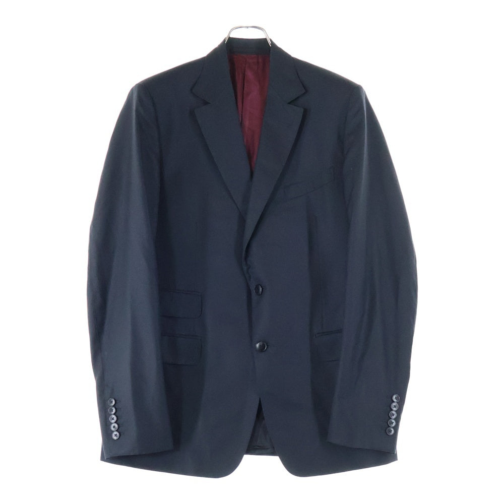 GUCCI(グッチ) 裏地GGロゴ シルク混 シングルテーラードジャケット ブラック 26SAFL