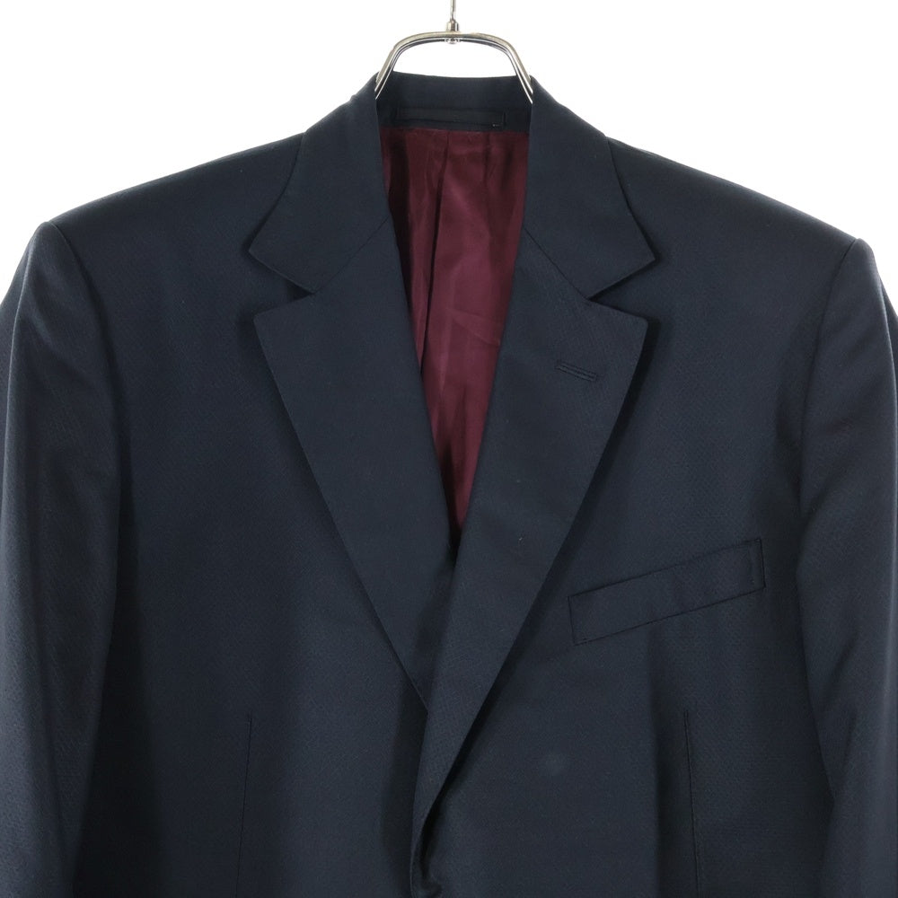 GUCCI(グッチ) 裏地GGロゴ シルク混 シングルテーラードジャケット ブラック 26SAFL