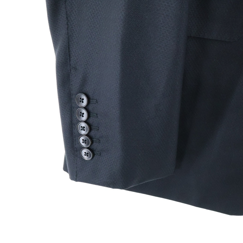 GUCCI(グッチ) 裏地GGロゴ シルク混 シングルテーラードジャケット ブラック 26SAFL