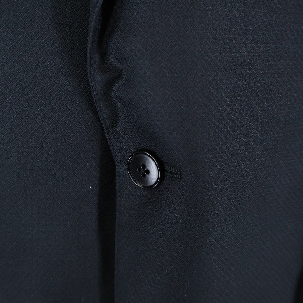 GUCCI(グッチ) 裏地GGロゴ シルク混 シングルテーラードジャケット ブラック 26SAFL