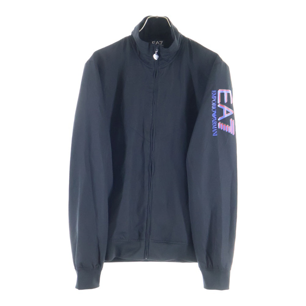 EMPORIO ARMANI(エンポリオアルマーニ) 袖ロゴプリント ジップアップトラックジャケット ジャージ ブラック 6XPV01 PN30Z