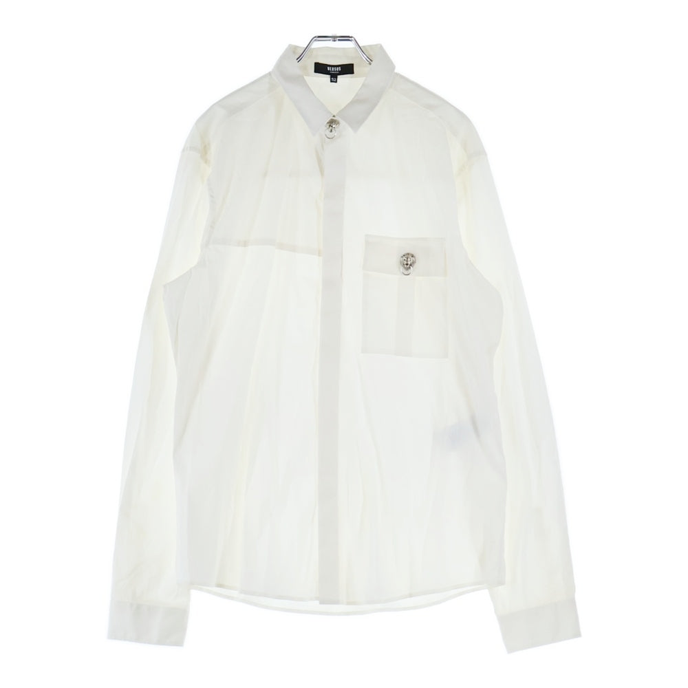 VERSUS VERSACE(ヴェルサス ヴェルサーチ) ライオンモチーフ ロングスリーブ コットンシャツ ホワイト 242 529 892 259