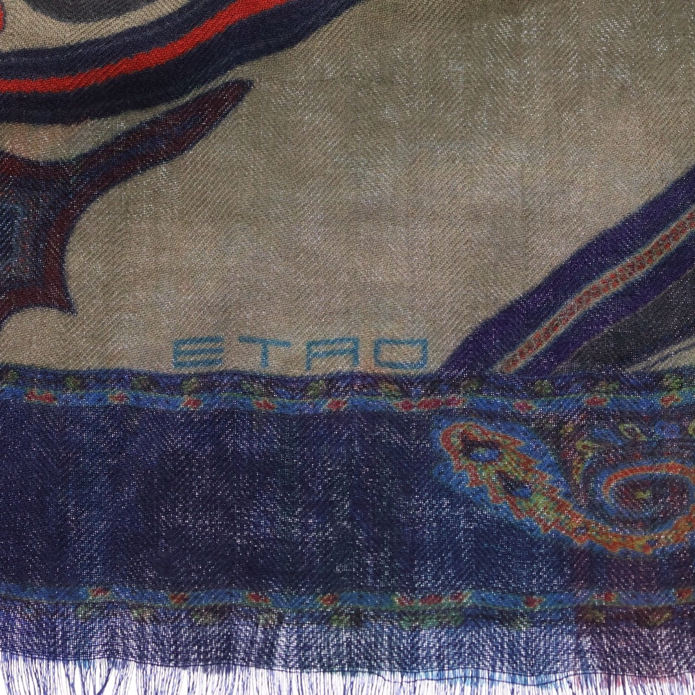 ETRO(エトロ) 総柄 カシミヤ大判ストール マフラー マルチカラー