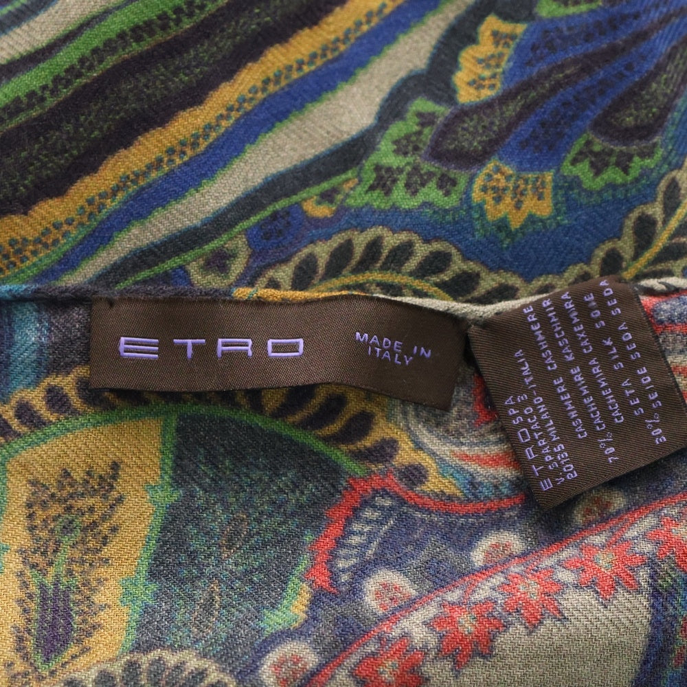 ETRO(エトロ) 総柄 カシミヤ大判ストール マフラー マルチカラー