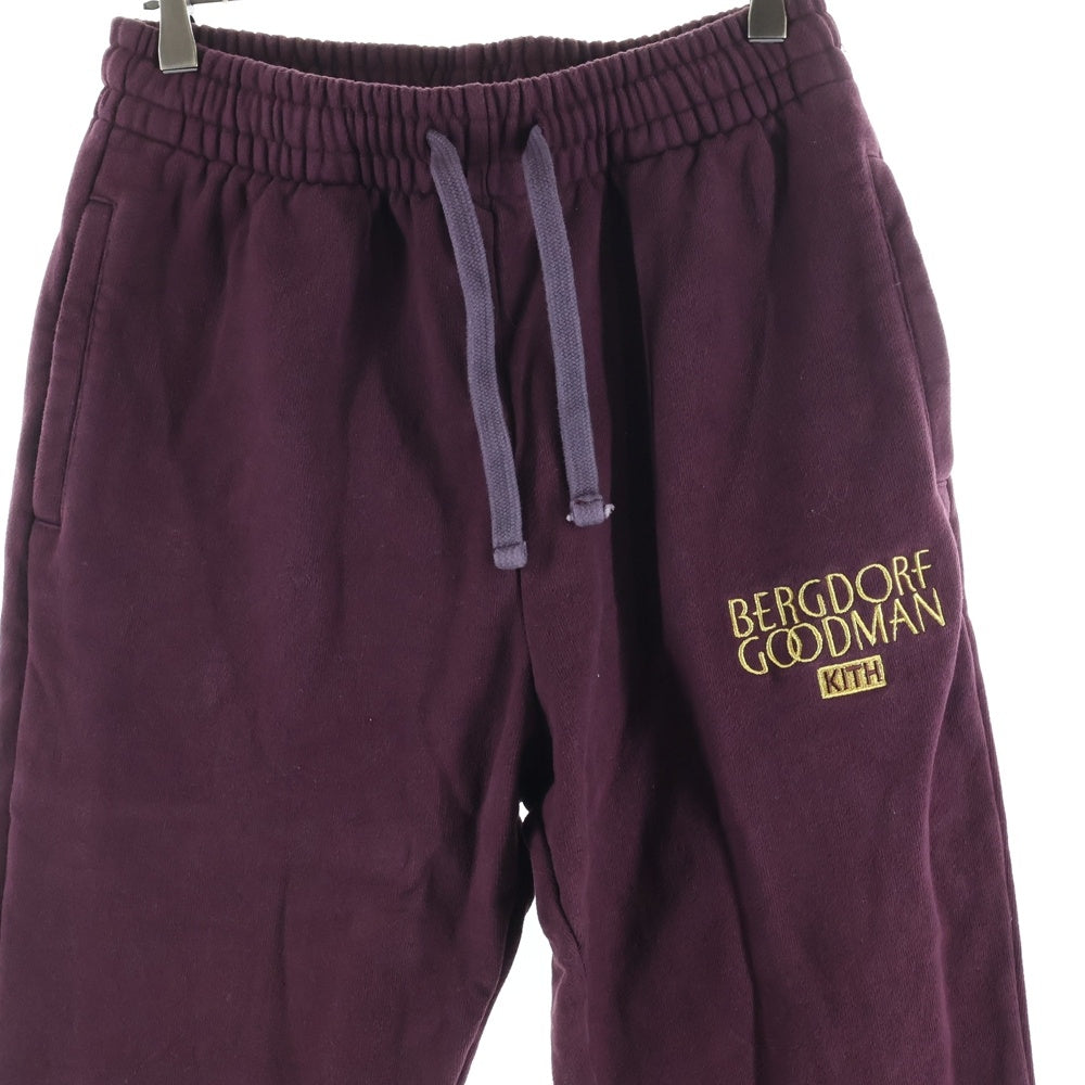 KITH(キス) ×BERGDORF GOODMAN バーグドルフ グッドマン ロゴ刺繍 イージースウェットジョガーパンツ レッド KH6130