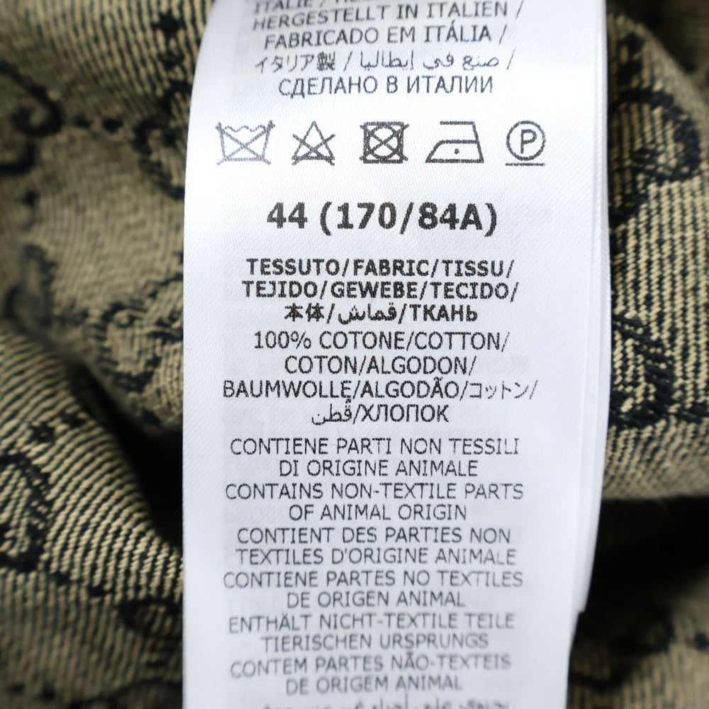 GUCCI(グッチ) GGジャガード ロングスリーブ ボタンデニムシャツ ブラック 669613