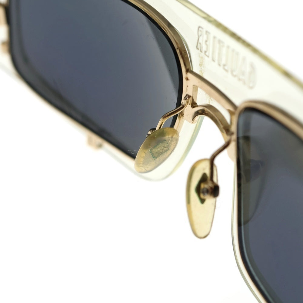 Jean Paul GAULTIER(ジャンポールゴルチエ) 90S VINTAGE CRYSTAL ヴィンテージ クリスタル 異素材フレームドッキング サングラス 眼鏡 アイウェア ゴールド 3058-J-M