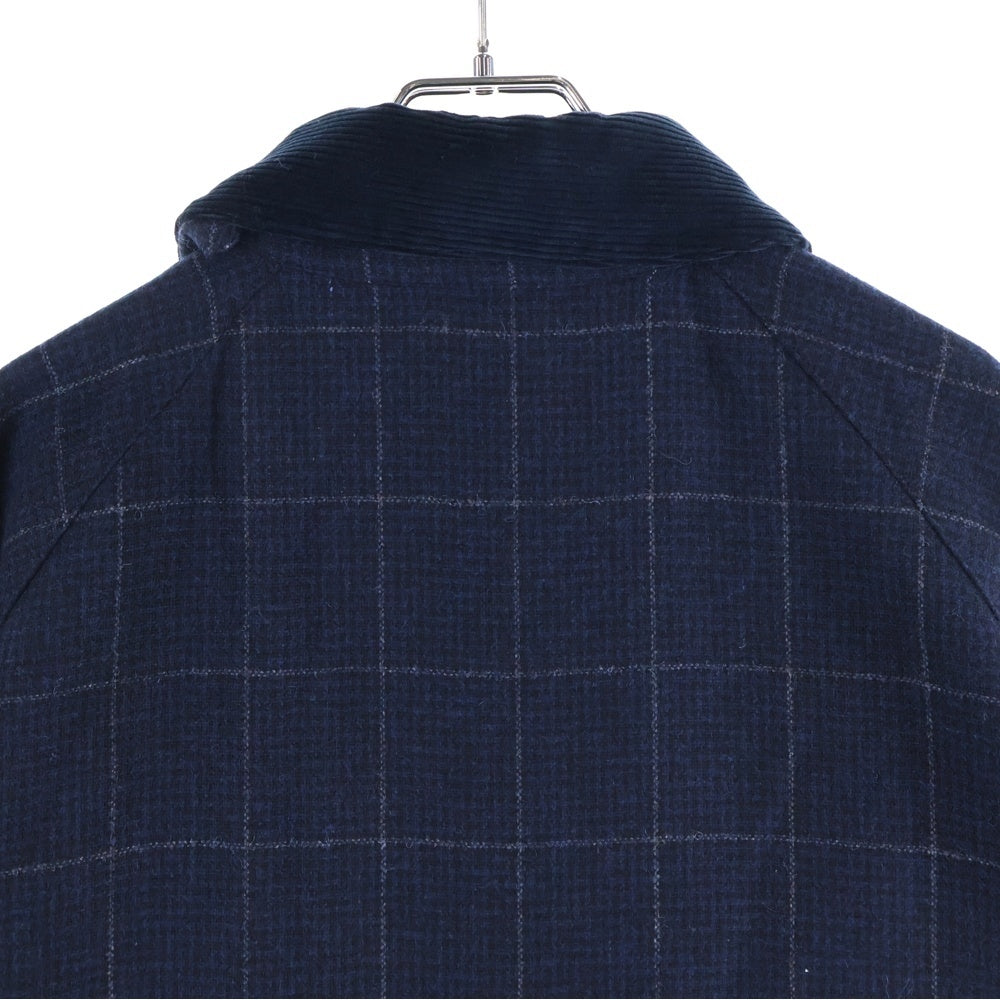 Barbour(バブアー) ウィンドウペンチェック ジップアップ ウール コート ネイビー 232MCAG009