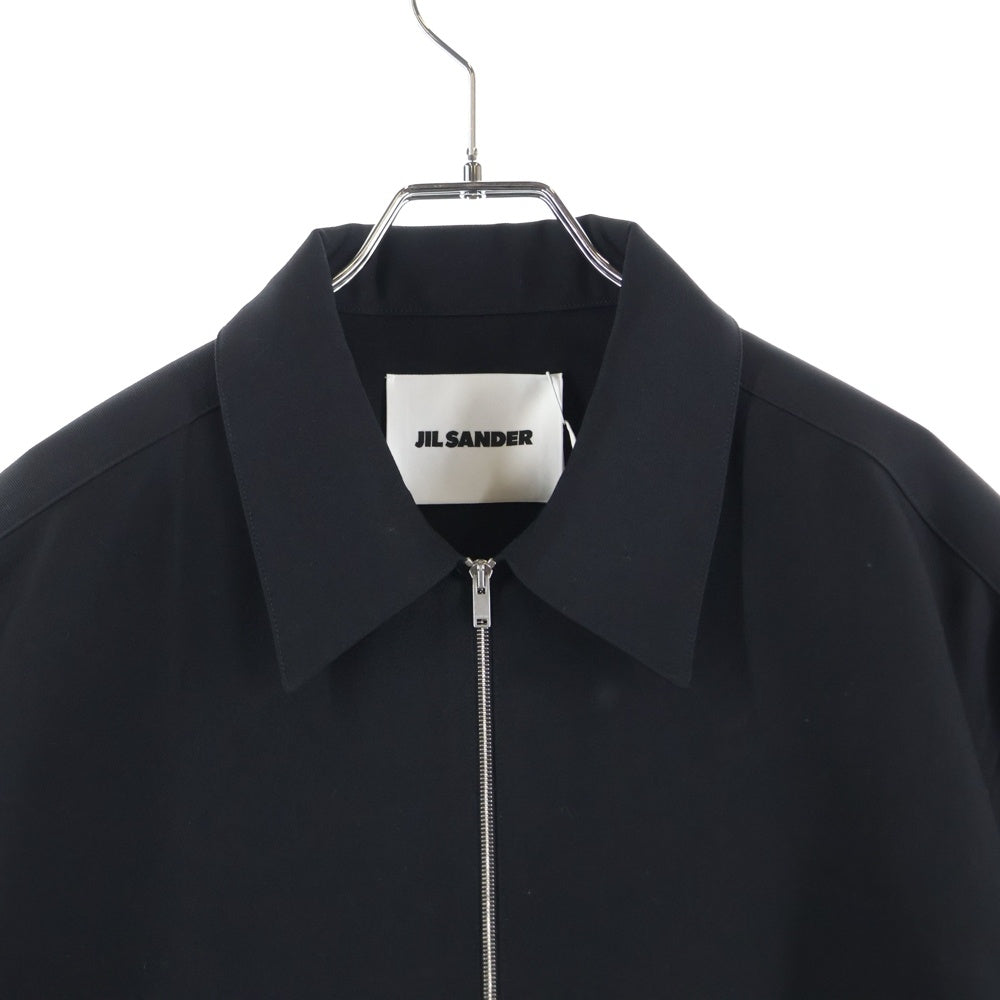 JIL SANDER(ジルサンダー) ウールギャバジン ジップアップシャツジャケット ブラック J22DL0249 J40002