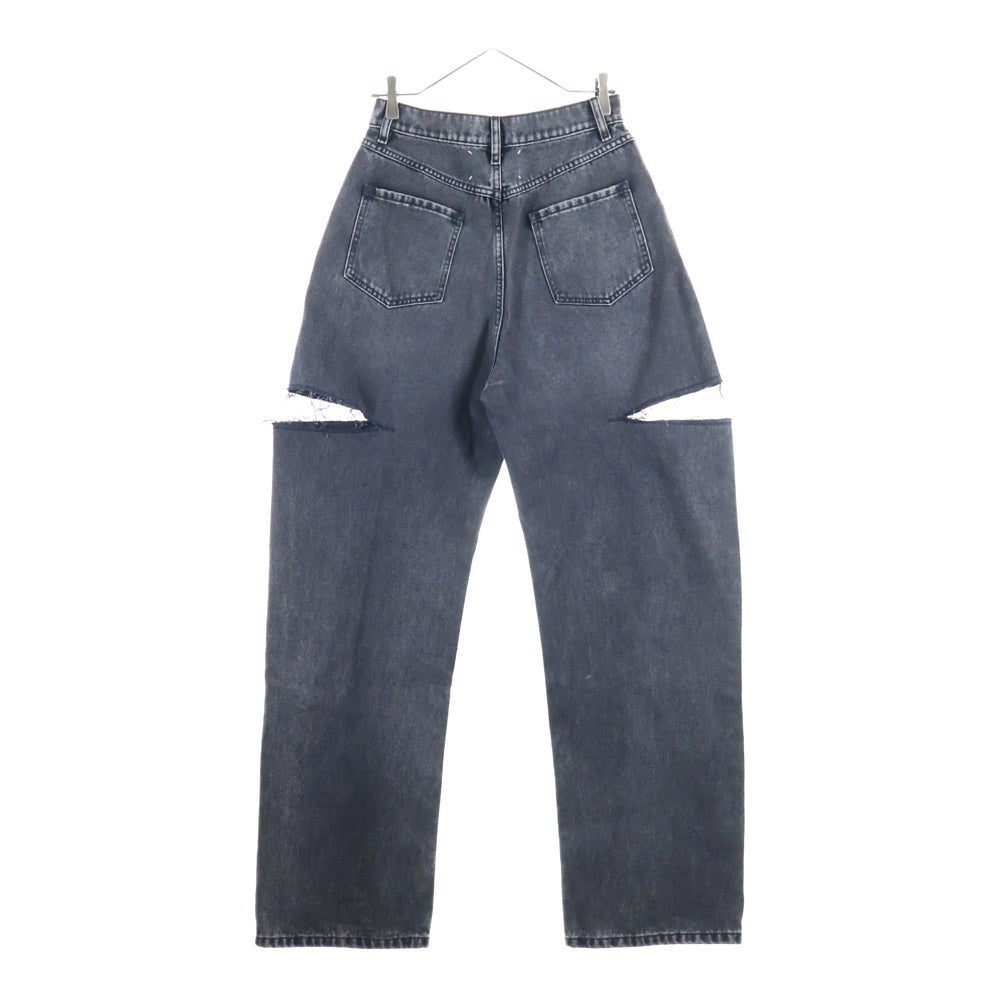 Maison Margiela 1 10(メゾンマルジェラ 1 10) 23AWスラッシュディテール カットアウト デニムパンツ ジーンズ ブラック S51LA0051 S30743