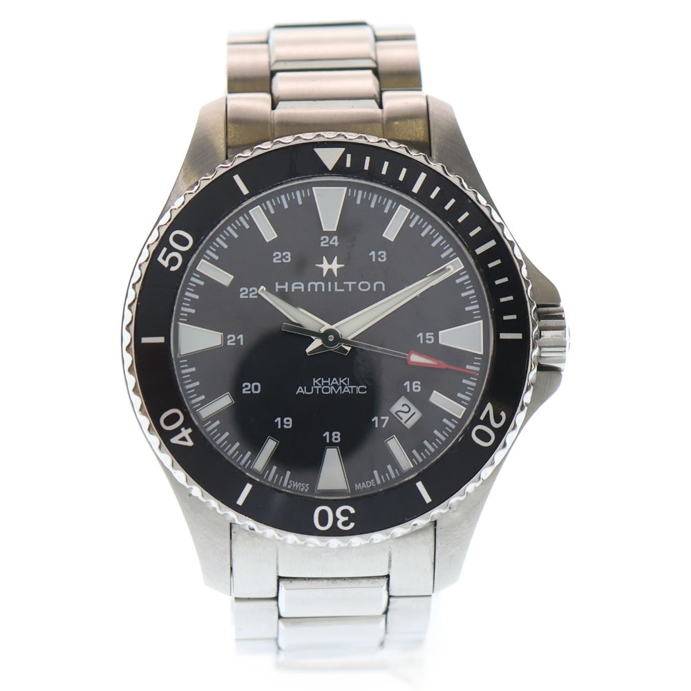 HAMILTON(ハミルトン) KHAKI NAVY SCUBA AUTO カーキ ネイビー スキューバオート ブラック文字盤 自動巻 腕時計 シルバー/ブラック H82335131