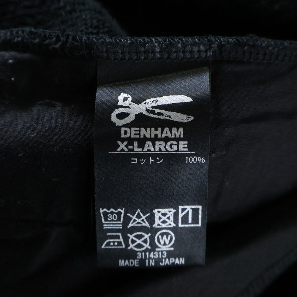 DENHAM(デンハム) 21AW DRT VILLAGE DOOR TOKYO ANGLERS MAYDAY ロゴ エンブロイダリー ヘビーウェイト スウェット プルオーバー パーカー ブラック 01-21-10-60-080