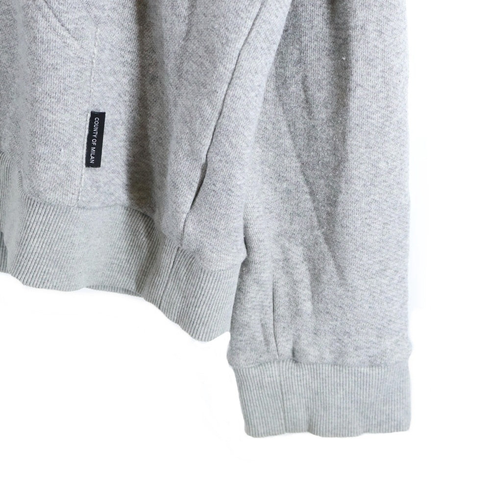 MARCELO BURLON(マルセロバーロン) フロントロゴプリント プルオーバーフーディー パーカー スウェット グレー CMBB073F19B37011