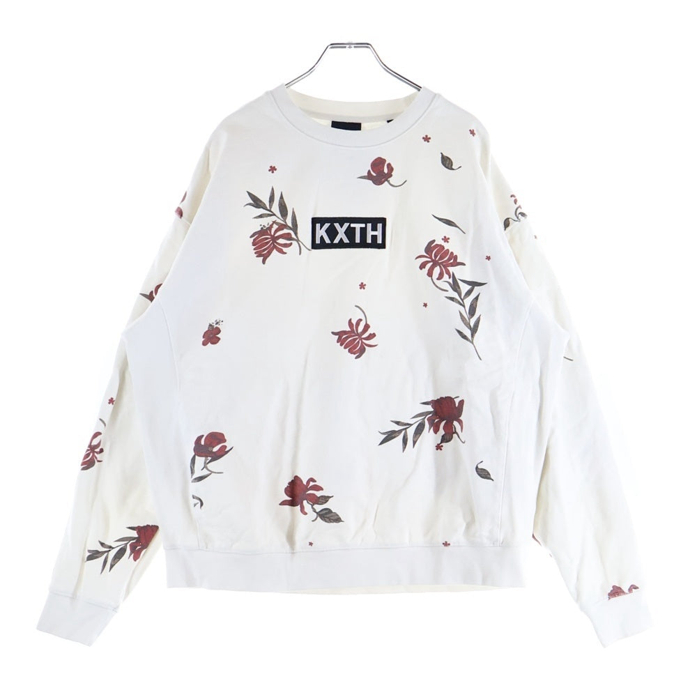 KITH(キス) ボックスロゴ フローラル クルーネック スウェット トレーナー ホワイト KH2703